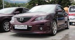 689 р. Реснички на фары Style (длинные) Mazda 3/Axela BK дорестайлинг седан (2003-2006) (Неокрашенные)  с доставкой в г. Тамбов. Увеличить фотографию 3