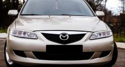 669 р. Реснички RA на фары Mazda 6 GG лифтбэк дорестайлинг (2002-2005) (Неокрашенные)  с доставкой в г. Тамбов. Увеличить фотографию 1