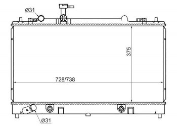 6 749 р. Радиатор двигателя (пластинчатый, 2.3, МКПП/АКПП) SAT  Mazda 6 ( GG,  GG, GY) - Atenza  GG  с доставкой в г. Тамбов. Увеличить фотографию 1