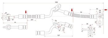 1 029 р. Тормозной шланг SAT (правый)  Mazda 6 ( GG,  GG, GY) - Atenza  GG  с доставкой в г. Тамбов. Увеличить фотографию 1