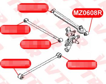 589 р. Сайлентблок поперечной тяги задней подвески VTR (наружный, полиуретановый) Mazda 626 GE седан (1991-1997)  с доставкой в г. Тамбов. Увеличить фотографию 2