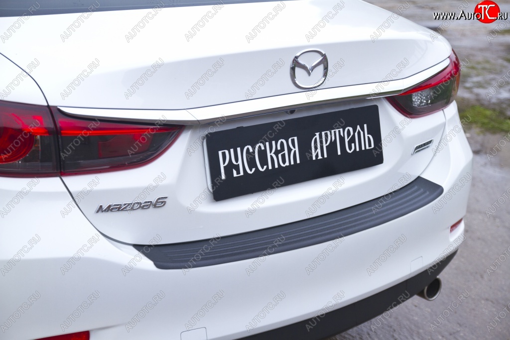 1 269 р. Накладка на задний бампер RA  Mazda 6  GJ (2012-2018) дорестайлинг седан, 1-ый рестайлинг седан  с доставкой в г. Тамбов