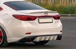 10 899 р. Диффузор заднего бампера Sport v4  Mazda 6  GJ (2015-2018) 1-ый рестайлинг седан (Неокрашенная)  с доставкой в г. Тамбов. Увеличить фотографию 1