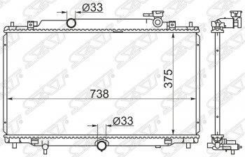 Радиатор двигателя (пластинчатый, МКПП/АКПП) SAT Mazda 6 GJ дорестайлинг седан (2012-2015)