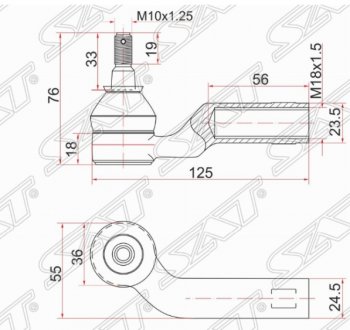 569 р. Правый наконечник рулевой тяги SAT  Mazda 3/Axela  BK - 5  с доставкой в г. Тамбов. Увеличить фотографию 1