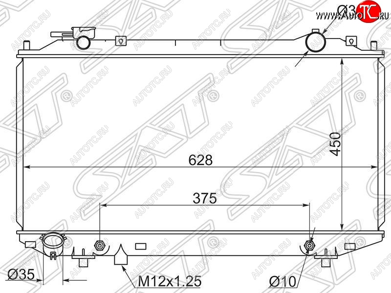 8 599 р. Радиатор двигателя (пластинчатый, 2.5D/2.5TD/2.9D/3.0TD, АКПП) SAT  Mazda B-Series - BT-50  с доставкой в г. Тамбов