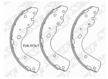 Комплект задних тормозных колодок SAT Mazda BT-50 (2006-2011)
