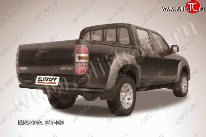 8 299 р. Защита задняя Slitkoff Mazda BT-50 (2011-2015) (Цвет: серебристый)  с доставкой в г. Тамбов