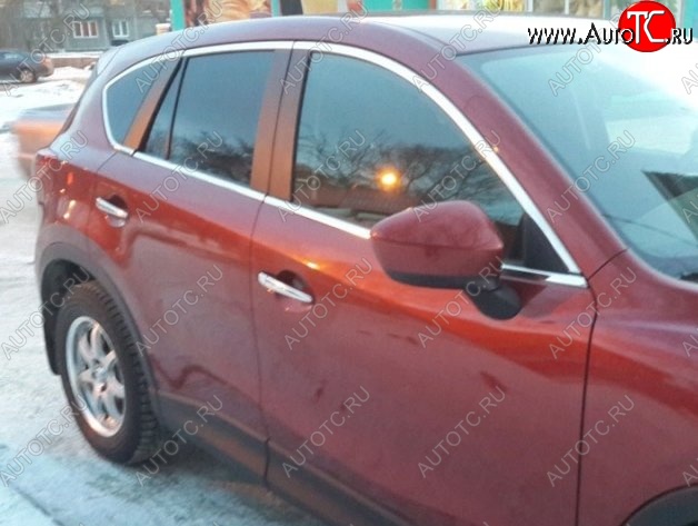 2 849 р. Накладки на нижнюю часть окон дверей СТ Mazda CX-5 KE дорестайлинг (2011-2014) (Неокрашенные)  с доставкой в г. Тамбов