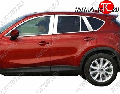 6 449 р. Накладки на верхнюю часть окон дверей СТ Mazda CX-5 KE дорестайлинг (2011-2014) (Неокрашенные)  с доставкой в г. Тамбов