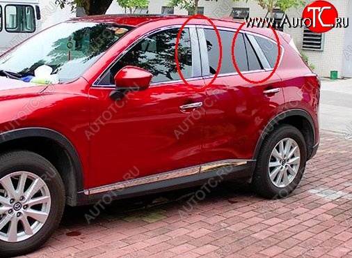 4 749 р. Накладки на центральные стойки дверей СТ Mazda CX-5 KE дорестайлинг (2011-2014) (Неокрашенные)  с доставкой в г. Тамбов