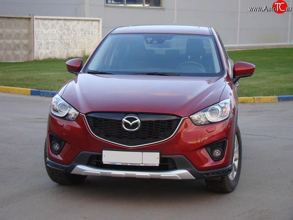 4 649 р. Накладка Sport Line на передний бампер  Mazda CX-5  KE (2011-2014) дорестайлинг (Неокрашенная)  с доставкой в г. Тамбов