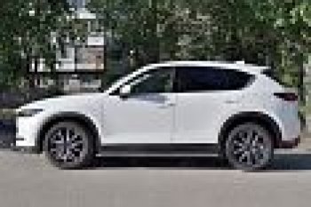 31 649 р. Пороги труба 120х60 овал с проступью . Russtal Mazda CX-5 KF (2016-2025)  с доставкой в г. Тамбов. Увеличить фотографию 3