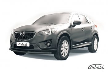 Защита переднего бампера Arbori (черная, 1 труба d57 mm). Mazda CX-5 KE рестайлинг (2015-2017)