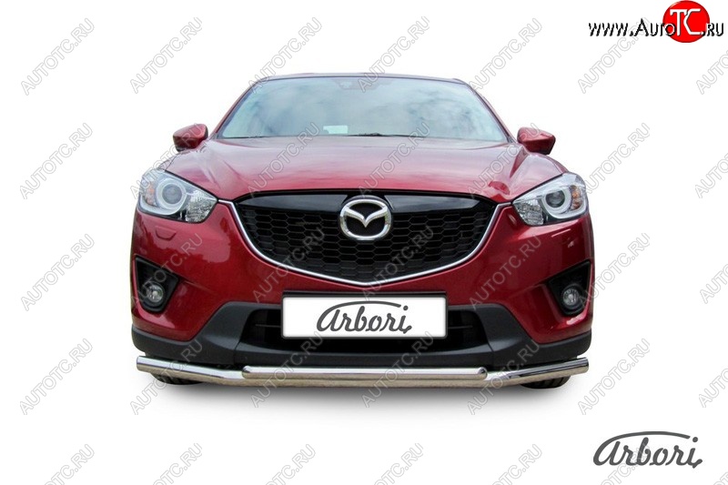 15 182 р. Защита переднего бампера Arbori (нержавейка, 2 трубы d57 и 42 mm) Mazda CX-5 KE дорестайлинг (2011-2014)  с доставкой в г. Тамбов