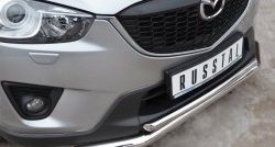 16 999 р. Защита переднего бампера (2 трубыØ63 и 42 мм, нержавейка) Russtal Mazda CX-5 KE рестайлинг (2015-2017)  с доставкой в г. Тамбов. Увеличить фотографию 2