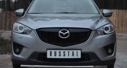 Одинарная защита переднего бампера диаметром 42 мм Russtal Mazda CX-5 KE рестайлинг (2015-2017)