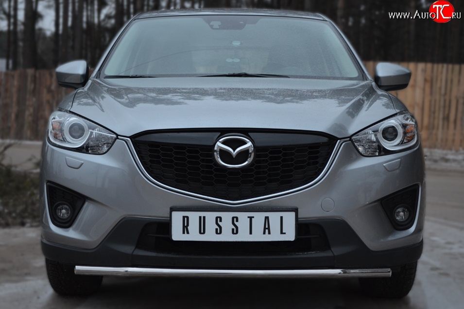 11 449 р. Одинарная защита переднего бампера диаметром 42 мм Russtal Mazda CX-5 KE рестайлинг (2015-2017)  с доставкой в г. Тамбов