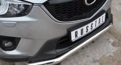 13 549 р. Одинарная защита переднего бампера диаметром 63 мм Russtal Mazda CX-5 KE дорестайлинг (2011-2014)  с доставкой в г. Тамбов. Увеличить фотографию 2