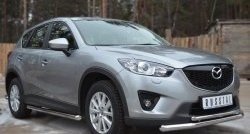 17 299 р. Защита порогов из круглой трубы диаметром 63 мм Russtal Mazda CX-5 KE рестайлинг (2015-2017) (Защита порогов с со скосами на торцах (вариант 1))  с доставкой в г. Тамбов. Увеличить фотографию 4