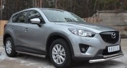 17 299 р. Защита порогов из круглой трубы диаметром 63 мм Russtal Mazda CX-5 KE рестайлинг (2015-2017) (Защита порогов с со скосами на торцах (вариант 1))  с доставкой в г. Тамбов. Увеличить фотографию 8