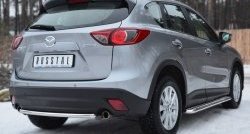 9 999 р. Одинарная защита заднего бампера из трубы диаметром 42 мм SLITKOFF  Mazda CX-5  KE (2011-2017) дорестайлинг, рестайлинг  с доставкой в г. Тамбов. Увеличить фотографию 4