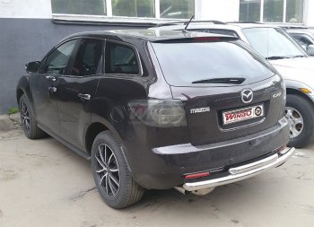 5 199 р. Защита заднего бампера WINBO (двойная труба, нержавейка) Mazda CX-7 ER дорестайлинг (2006-2010)  с доставкой в г. Тамбов. Увеличить фотографию 1