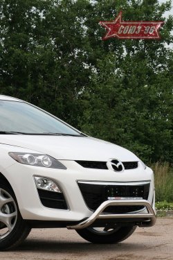 14 039 р. Защита переднего бампера Souz-96 (d60)  Mazda CX-7  ER (2010-2012) рестайлинг  с доставкой в г. Тамбов. Увеличить фотографию 1