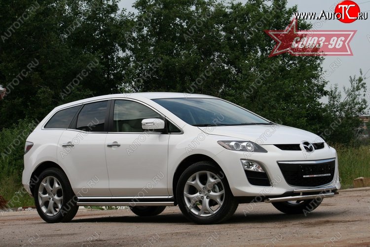 15 389 р. Защита переднего бампера двойная Souz-96 (d460/42)  Mazda CX-7  ER (2010-2012) рестайлинг  с доставкой в г. Тамбов