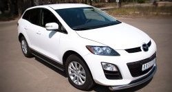 14 849 р. Защита порогов из круглой трубы диаметром 63 мм Russtal Mazda CX-7 ER рестайлинг (2010-2012) (Защита порогов с со скосами на торцах (вариант 1))  с доставкой в г. Тамбов. Увеличить фотографию 6