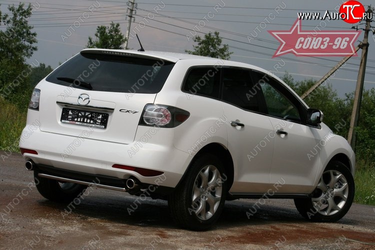 8 369 р. Защита заднего бампера Souz-96 (d42) Mazda CX-7 ER рестайлинг (2010-2012)  с доставкой в г. Тамбов