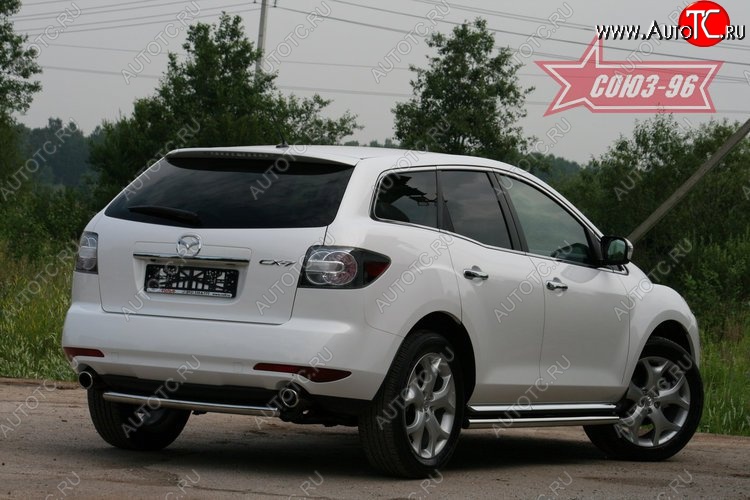 9 314 р. Защита заднего бампера Souz-96 (d60) Mazda CX-7 ER рестайлинг (2010-2012)  с доставкой в г. Тамбов