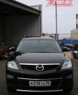 2 384 р. Защита переднего бампера одинарная Souz-96 (d60) Mazda CX-9 TB дорестайлинг (2007-2009)  с доставкой в г. Тамбов. Увеличить фотографию 2