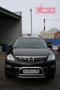 13 409 р. Защита переднего бампера (дорестайлинг) Souz-96 (d60) Mazda CX-9 TB дорестайлинг (2007-2009)  с доставкой в г. Тамбов. Увеличить фотографию 2