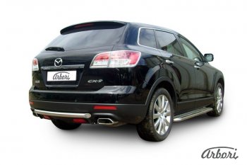 8 999 р. Защита заднего бампера Arbori (короткая, нержавейка, 1 труба d57 mm). Mazda CX-9 TB дорестайлинг (2007-2009)  с доставкой в г. Тамбов. Увеличить фотографию 2