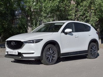 11 999 р. Защита переднего бампера (2 трубыØ42 мм, нержавейка) Russtal Mazda CX-5 KF (2016-2024)  с доставкой в г. Тамбов. Увеличить фотографию 2