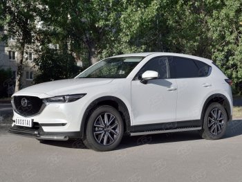 13 999 р. Защита переднего бампера (2 трубыØ63 и 42 мм, нержавейка) Russtal Mazda CX-5 KF (2016-2024)  с доставкой в г. Тамбов. Увеличить фотографию 2