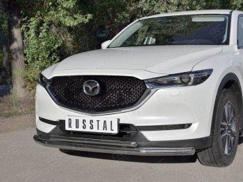 13 999 р. Защита переднего бампера (2 трубыØ63 и 42 мм, нержавейка) Russtal Mazda CX-5 KF (2016-2024)  с доставкой в г. Тамбов. Увеличить фотографию 3