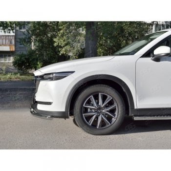 13 999 р. Защита переднего бампера (2 трубыØ63 и 42 мм, нержавейка) Russtal Mazda CX-5 KF (2016-2024)  с доставкой в г. Тамбов. Увеличить фотографию 1