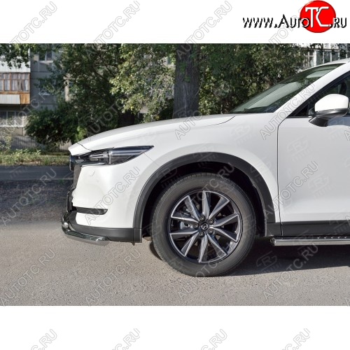 13 999 р. Защита переднего бампера (2 трубыØ63 и 42 мм, нержавейка) Russtal  Mazda CX-5  KF (2016-2024)  с доставкой в г. Тамбов