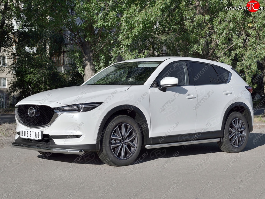 12 499 р. Одинарная защита переднего бампера Russtal диаметром 63 мм Mazda CX-5 KF (2016-2024)  с доставкой в г. Тамбов