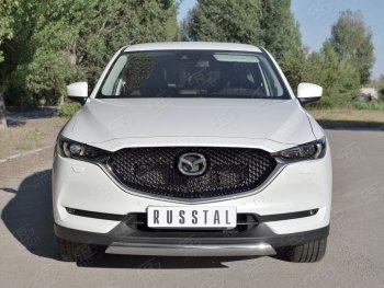 14 999 р. Защита переднего бампера из овальной трубы диаметром 75x42 мм Russtal Mazda CX-5 KF (2016-2024)  с доставкой в г. Тамбов. Увеличить фотографию 2