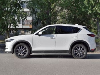 21 699 р. Широкая защита порогов с трубой диаметром 42 мм SLITKOFF v1  Mazda CX-5  KF (2016-2025)  с доставкой в г. Тамбов. Увеличить фотографию 3