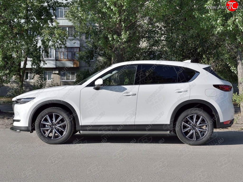 17 599 р. Защита порогов из круглой трубы диаметром 63 мм SLITKOFF v1  Mazda CX-5  KF (2016-2024)  с доставкой в г. Тамбов