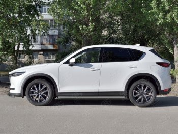 16 549 р. Защита порогов из круглой трубы диаметром 63 мм SLITKOFF v2  Mazda CX-5  KF (2016-2024)  с доставкой в г. Тамбов. Увеличить фотографию 3