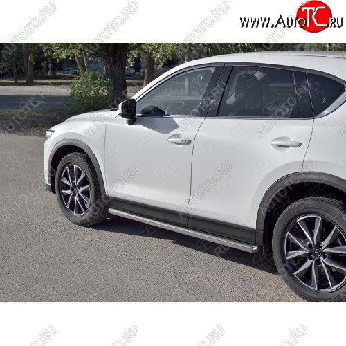 17 599 р. Защита порогов из круглой трубы диаметром 63 мм SLITKOFF v3  Mazda CX-5  KF (2016-2024)  с доставкой в г. Тамбов