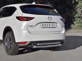 16 649 р. Защита заднего бампера (Ø63 и 42 мм, нержавейка) SLITKOFF  Mazda CX-5  KF (2016-2025)  с доставкой в г. Тамбов. Увеличить фотографию 1