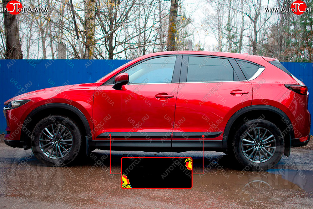 729 р. Задний левый молдинги на дверь Русская Артель  Mazda CX-5  KF (2016-2025) (Поверхность шагрень)  с доставкой в г. Тамбов