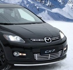 Декоративные вставки решетки радиатора Novline (d10 мм) Mazda CX-7 ER дорестайлинг (2006-2010)