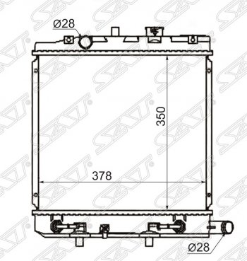 Радиатор двигателя SAT (пластинчатый, МКПП/АКПП, верхнее крепление) Mazda (Мазда) 2/Demio (демио)  DW (1996-2002) DW дорестайлинг, рестайлинг